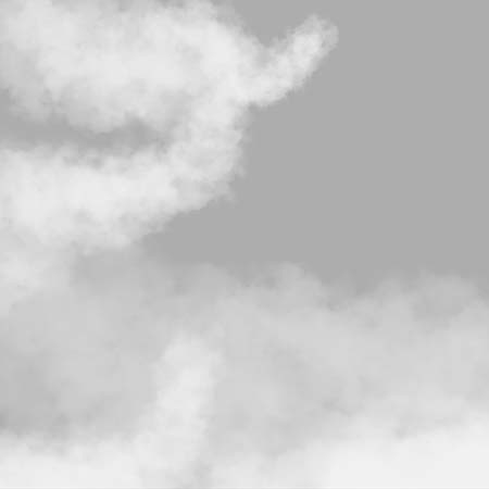 A simulated image of billowing smoke or fog on a gray background.